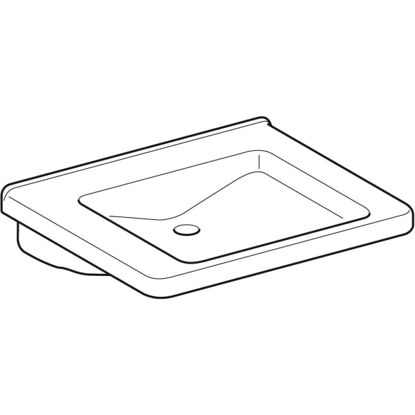 Geberit Renova Comfort WT eckig, barrierefrei 65x55cm, o. Hl., o. Ül., weiß, KeraTect