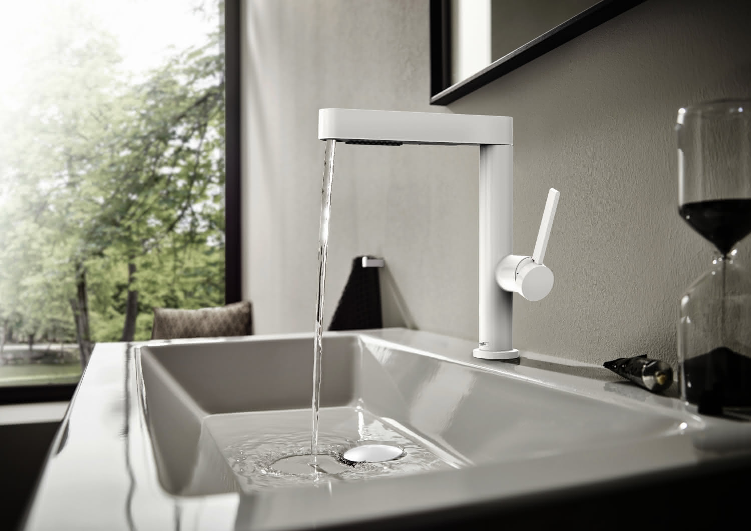 Hansgrohe Waschtischmischer 230 Finoris Ausziehbrause 2jet mattweiss
