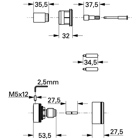 GROHE Verlängerungsset 47358 27,5mm