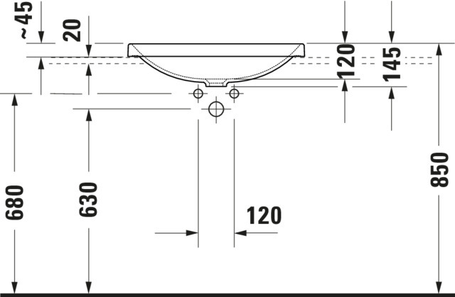 DU Einbau-WT D-Neo, 600 mm geschl., o. ÜL, o. HLB, weiß