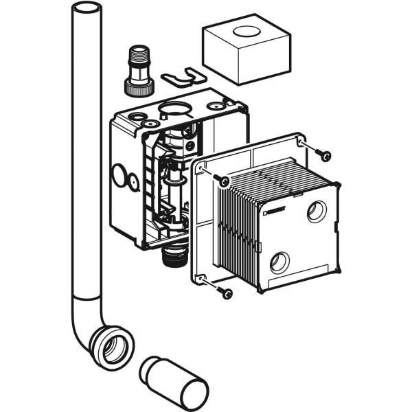 Geberit Rohbauset mit Spülrohr zu Geberit Urinalsteuerung Universal