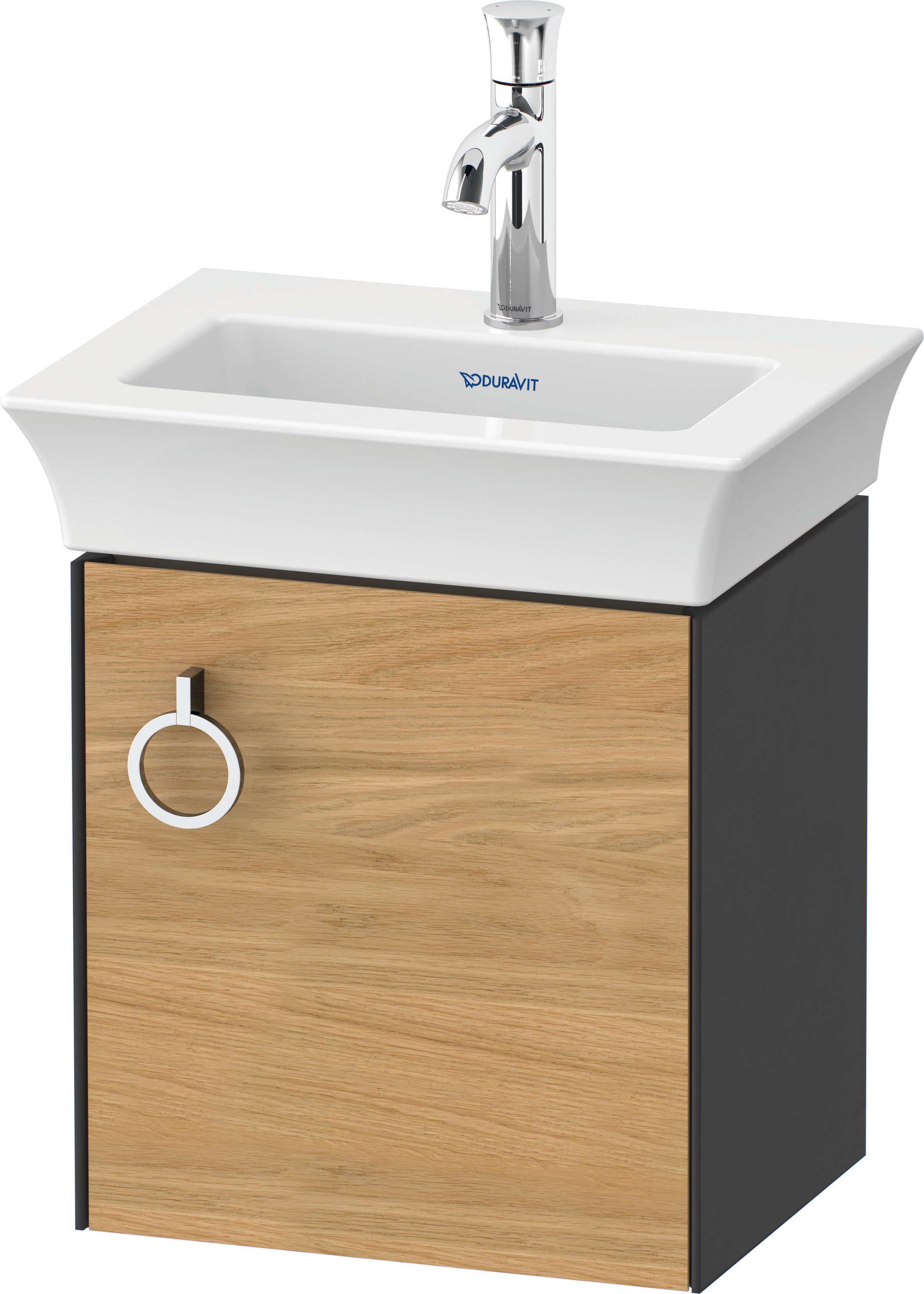 Duravit WTU wandh. White Tulip,1 Tür m.Griff 410x384x298,TA r.,Eiche N.M./Graph.Sdm