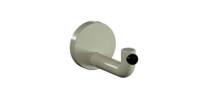 HEWI Wandhaken Ser 477 d:70mm, Türpuffer schwarz reinweiß