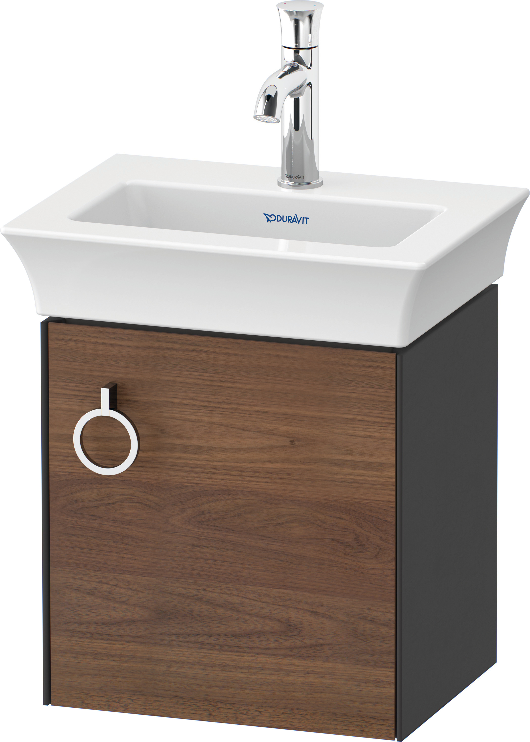 Duravit WTU wandh. White Tulip,1 Tür m.Griff 410x384x298,TA r.,A.Nussb.M./Graph. Sdm