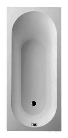 VB Badewanne Oberon 1600x750x475mm Solo Rechteck Weiß Alpin