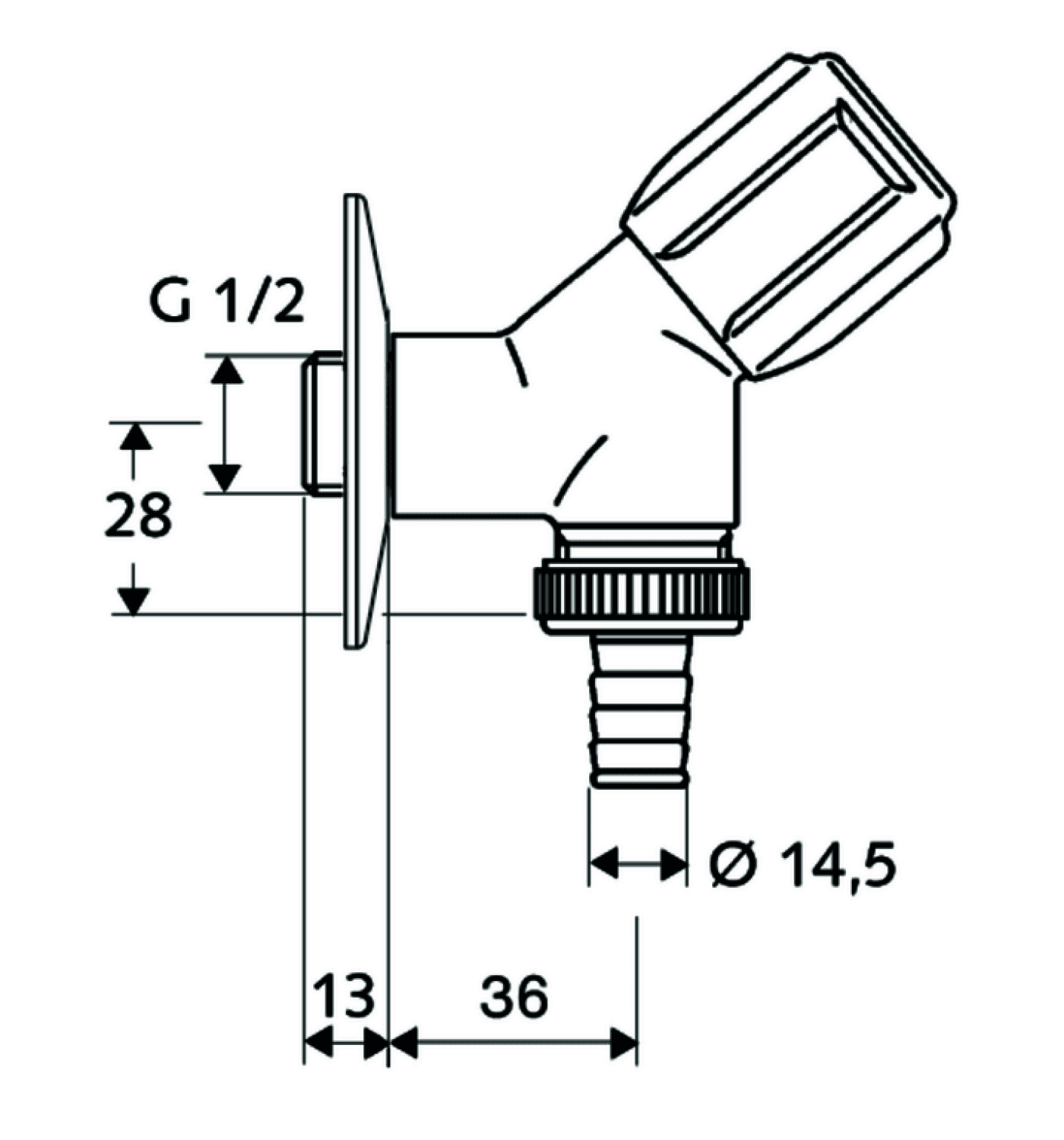 SCHELL Geräteschrägsitzventil COMFORT RV, 1/2", chrom