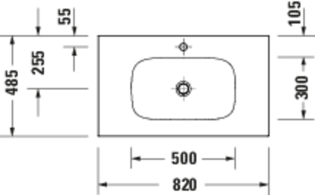 Duravit Sivida MWT,820x485mm,DuroCast Plus o. ÜL,HL 1,B.1,Weiß Seidenmatt