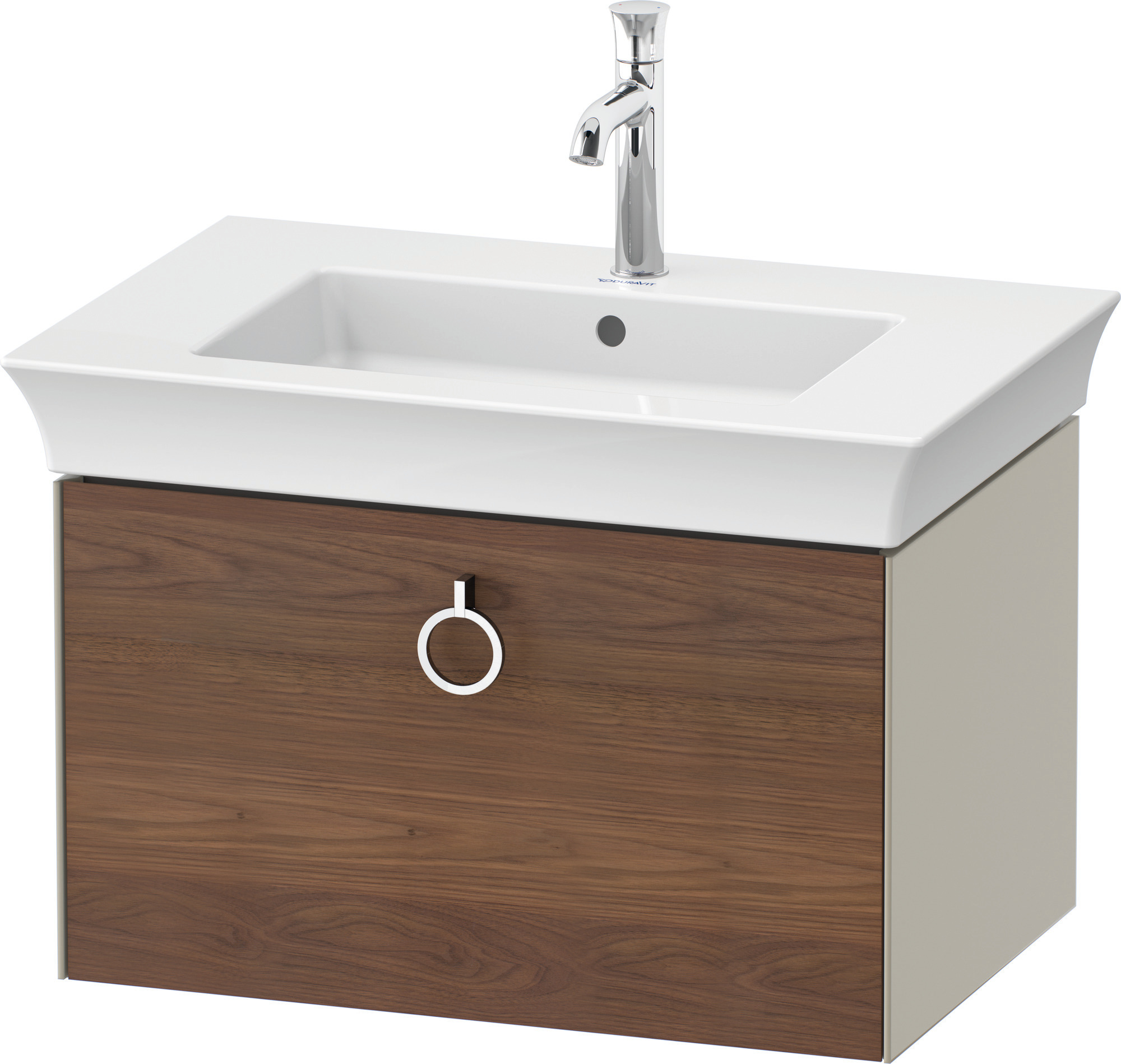 Duravit WTU wandh. White Tulip,1 Ausz., mit Griff,410x684x458,A.Nussb.M./Taupe Sdm