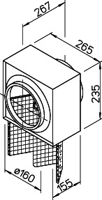 Helios LFBR 160 Luftfilter-Box für Rohr DN 160 mm