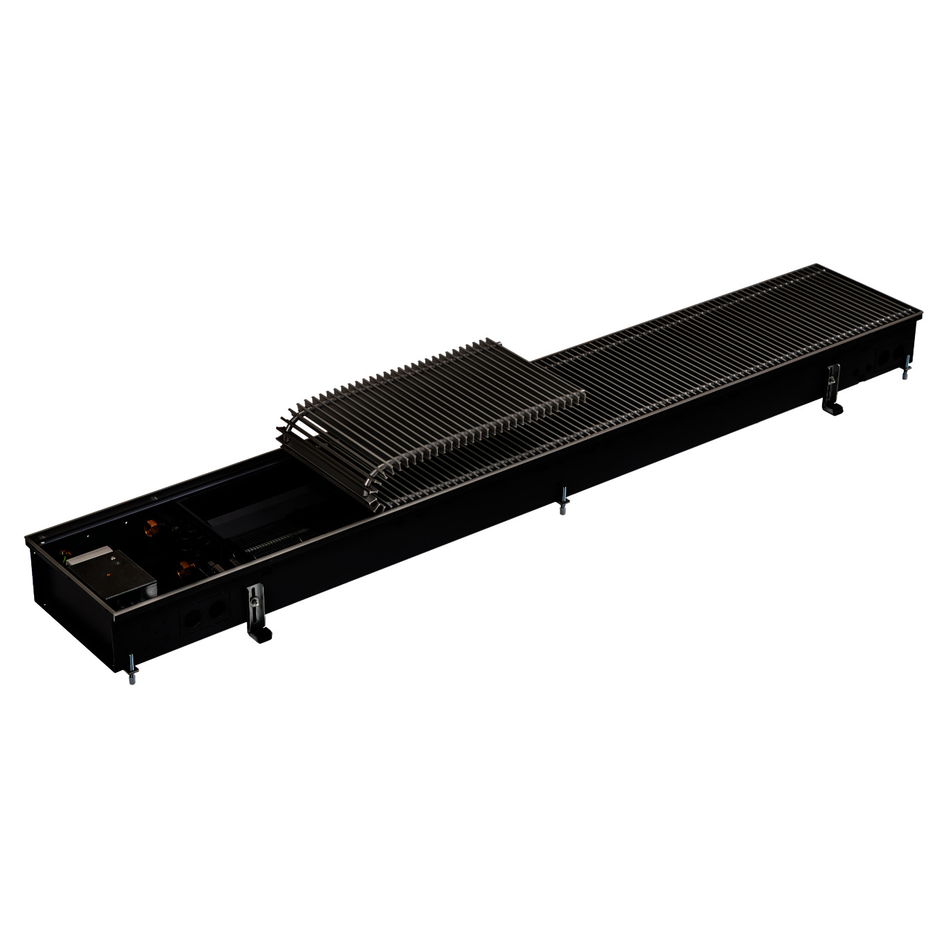 KM Unterflurkonvektor Katherm HK 2-Lt.00 130/320/2000 R-Rost alu. natur elox.