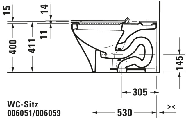 DU WC-Sitz DuraStyle mit SoftClose Scharniere edelstahl, lang, weiß