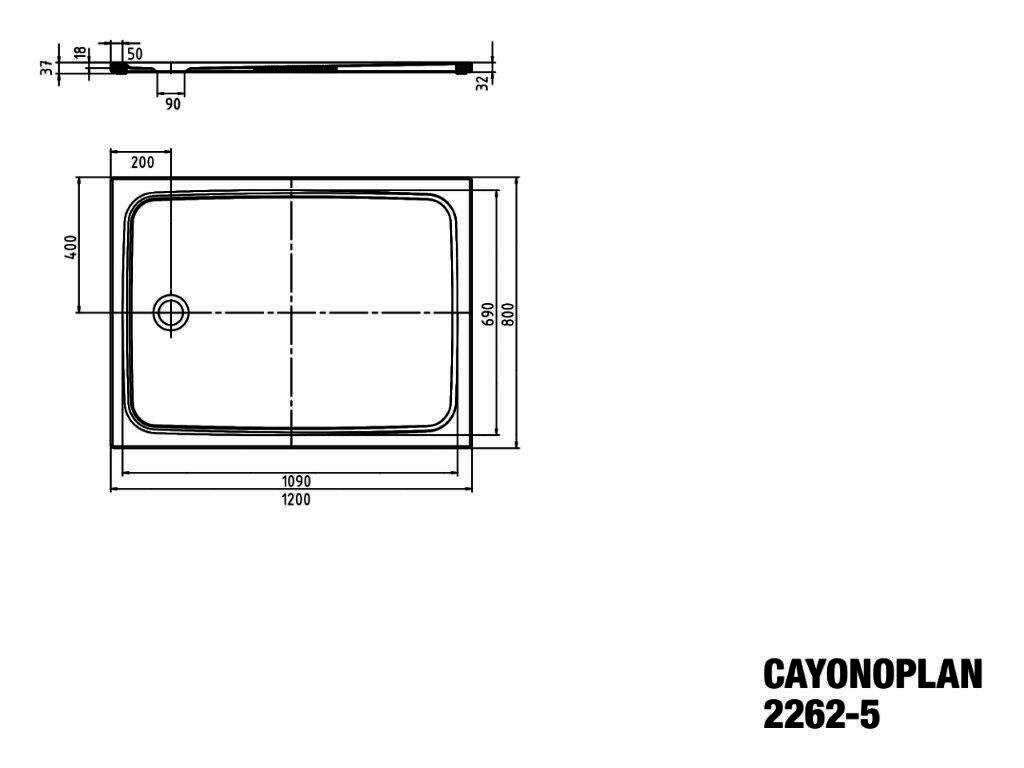 KA DW CAYONOPLAN Mod.2262-5,800x1200mm, alpwe,PEFF,AS,Wt extrafl.