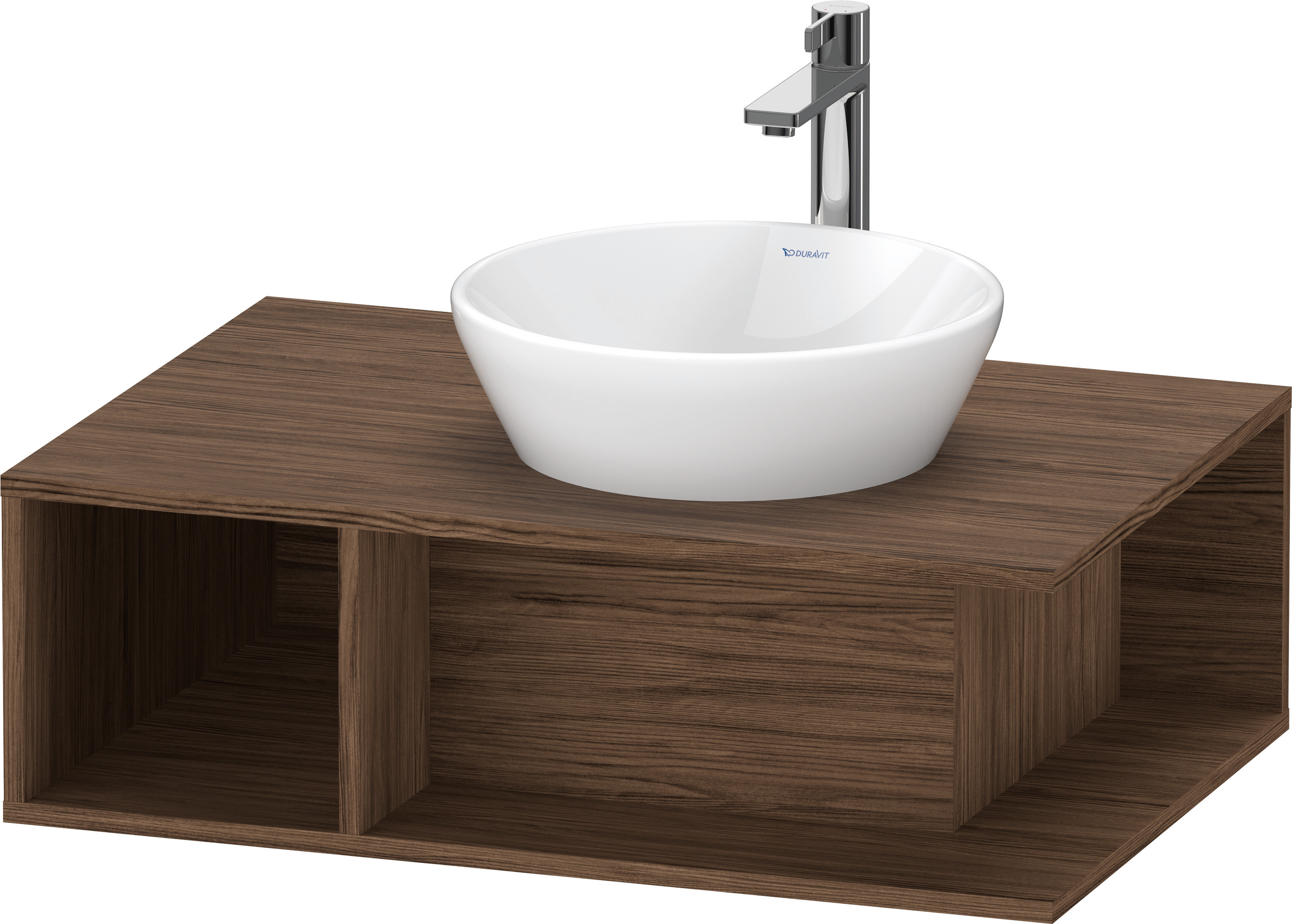 Duravit D-Neo WTU wandh.,1 offenes Fach l., 260x800x550mm, Nussbaum Dunkel