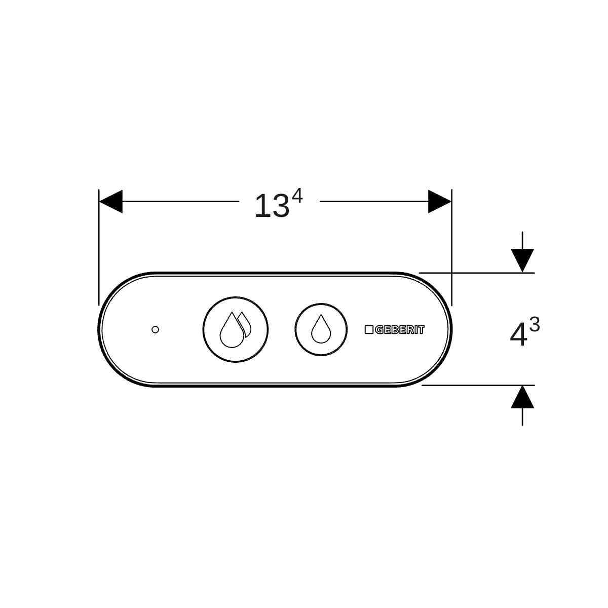 Geberit Fernbetätigung für 2-Mengen Spülung Bluetooth, weiß