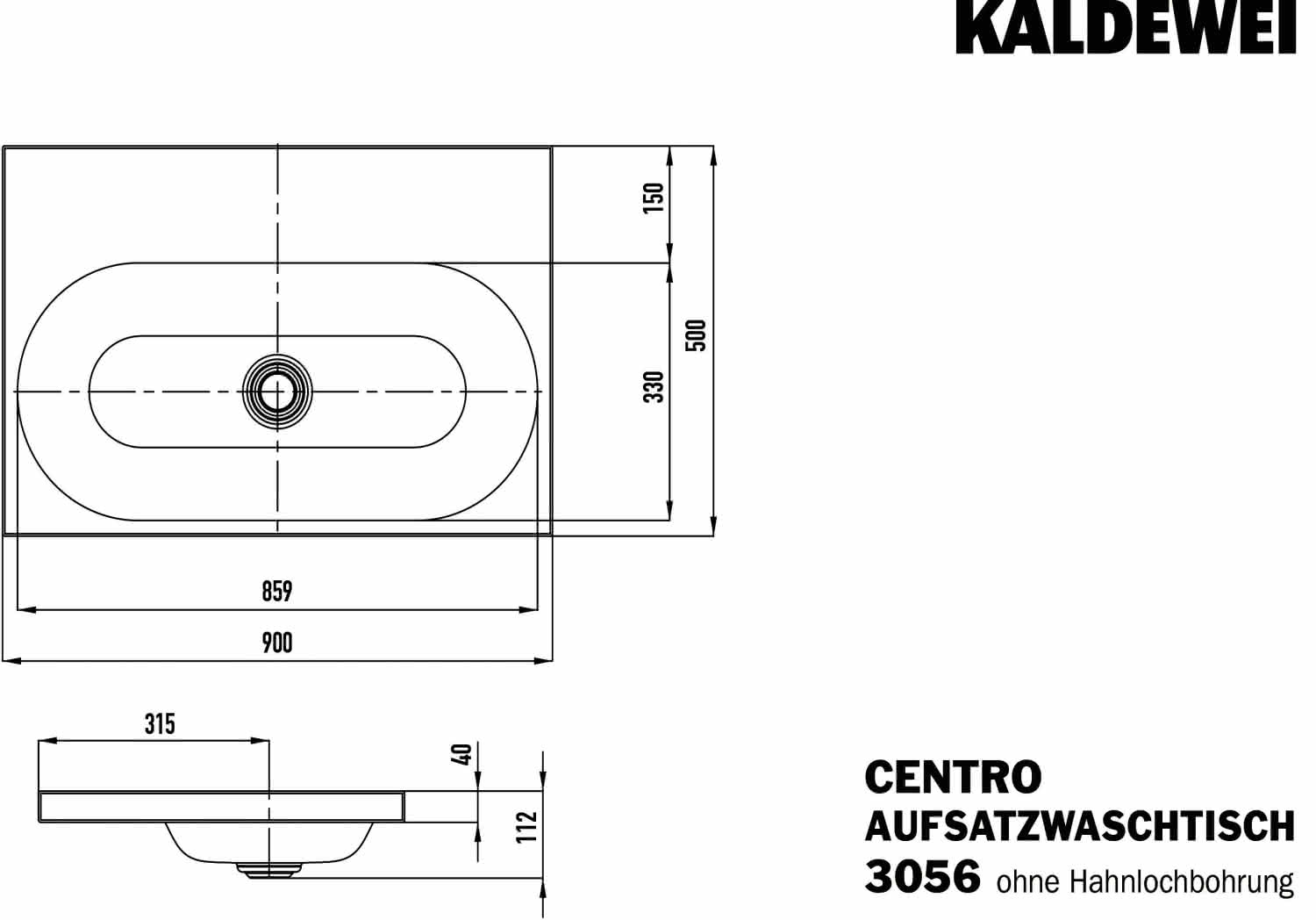 KA WB CENTRO Mod.3056,900x500mm,alpwe, PEFF,AD,oÜL