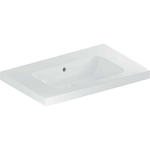 Geberit iCon Light Waschtisch 75x48cm Ablagefläche, o. Hl., m. Ül., weiß
