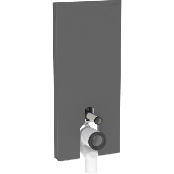 Geberit Monolith Plus Sanitärmodul für SWC 114cm, Glas schwarz /schwarz Alu. gebü.
