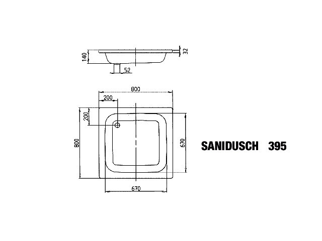 KA DW SANIDUSCH Mod.395,800x800mm, alpinweiß,Perl-Effekt