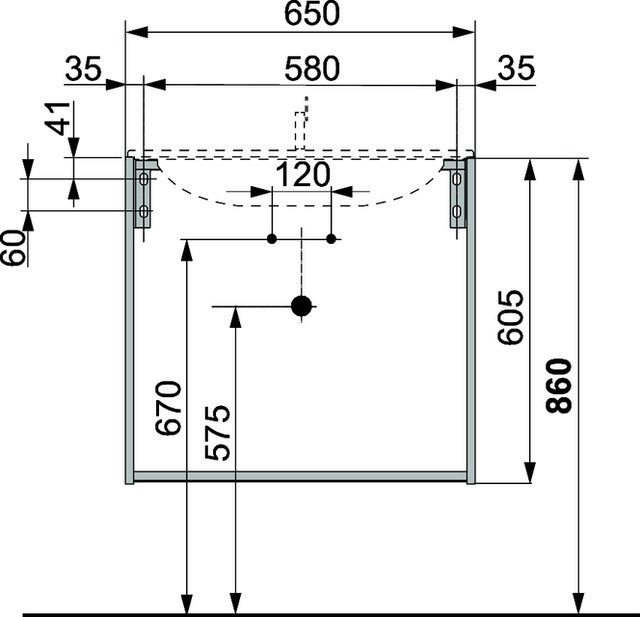 KEUCO WUB X-Line 33152, m.Ausz./Schubk. 650x605x490mm vulk.