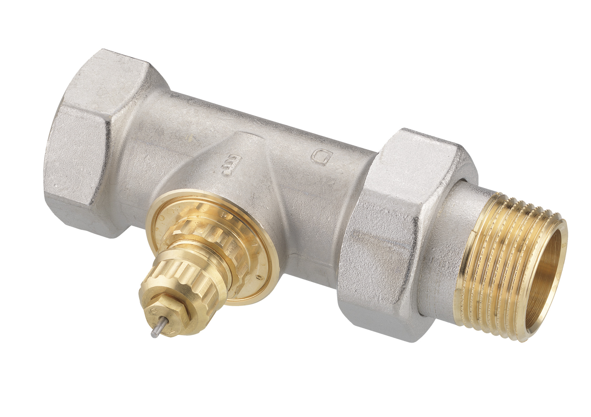Danfoss Ventilgehäuse RA-G 25 R 1/1, Durchgang, matt vernickelt