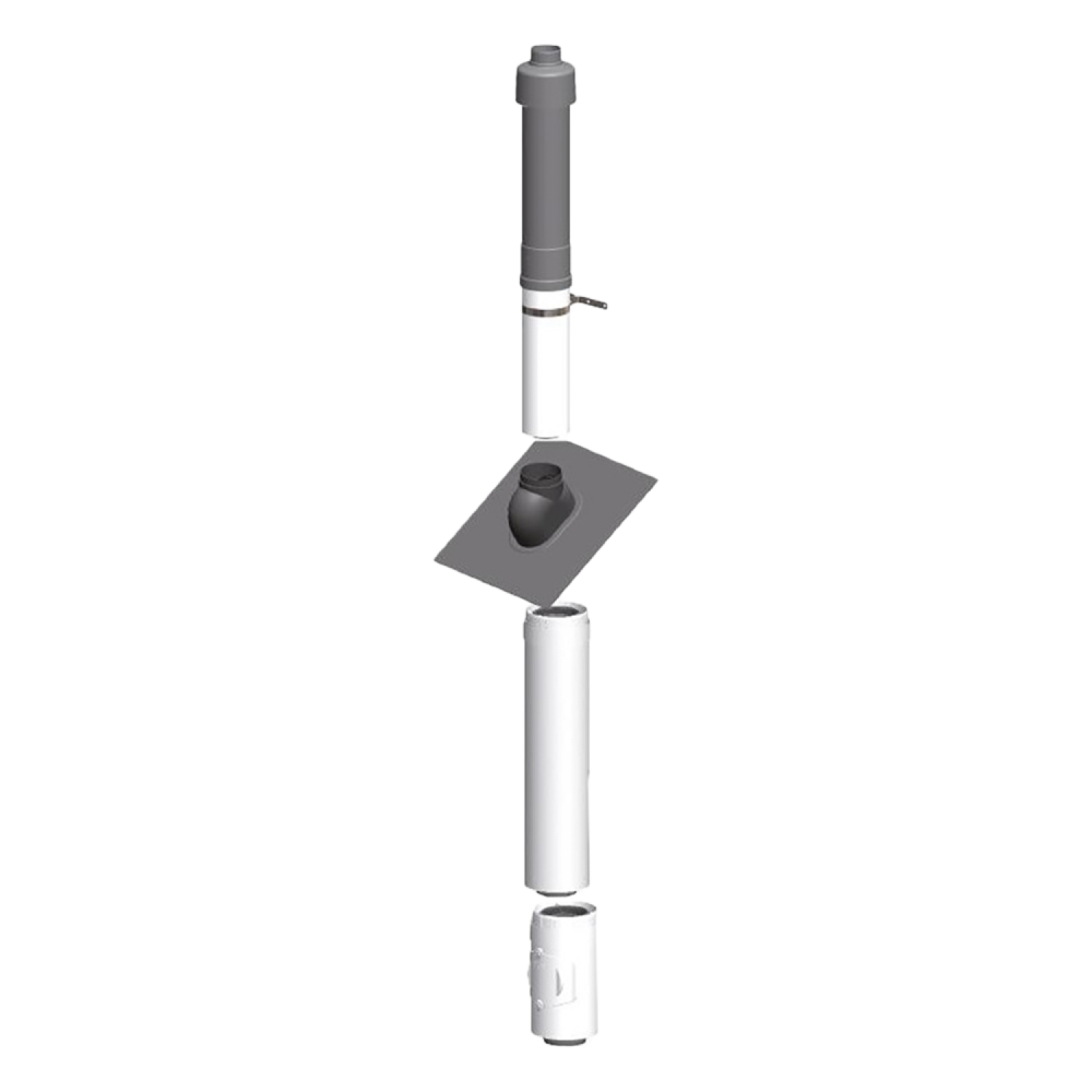 MHG Abgas-Set Dach starr DN60/100 schwarz für ecoGAS
