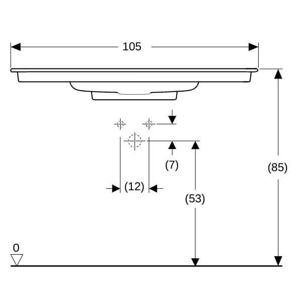 Geberit ONE MWT 105x48cm, CleanDrain o. Hl., o. Ül., weiß, KeraTect/weiß glzd
