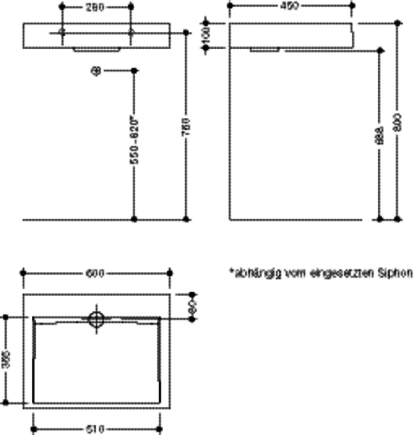 HEWI Waschtisch, B:600mm, T:450mm, alpinweiß, ohne Überlauf, ohne Lochbrg.