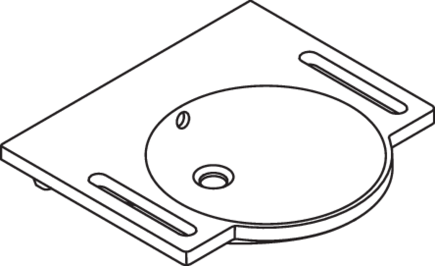 HEWI Waschtisch mit Griffmulden 600 x 550mm, mit Überlauf, o. Hahnloch