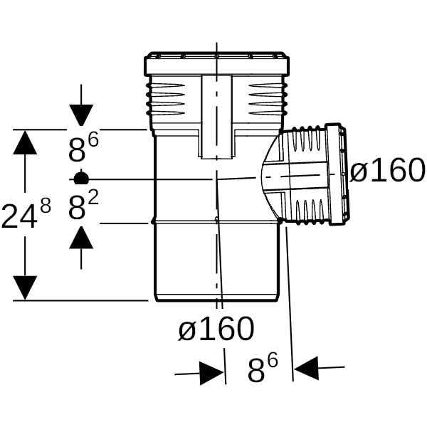 Geberit Silent-PP Abzweig 87,5Gr d160/160