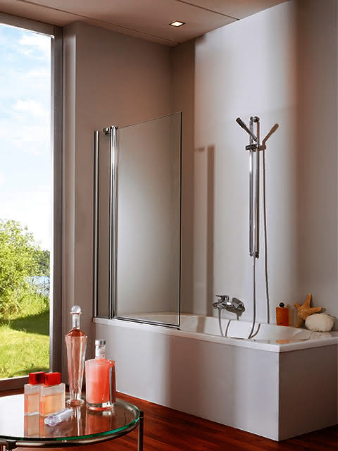 Hüppe DA 501 Design pure BW Abt. 2tlg.95 H:1500 silber matt klar Anti-Plaque