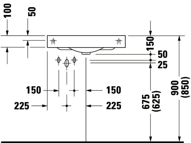 DU Eck-Waschtisch Architec 635 mm o.ÜL,m.HLB,HL li.,HL-Vst.re.,weiß