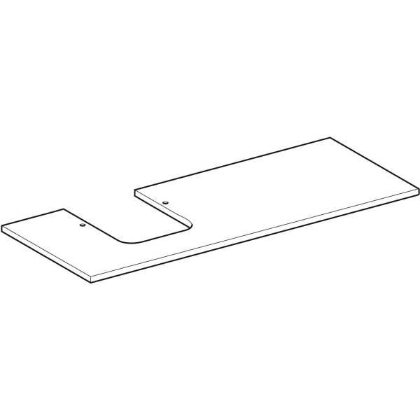 Geberit ONE WT-Pl. Aus li für AWT Schalenform 120x2x47cm, Marmoroptik schwarz matt