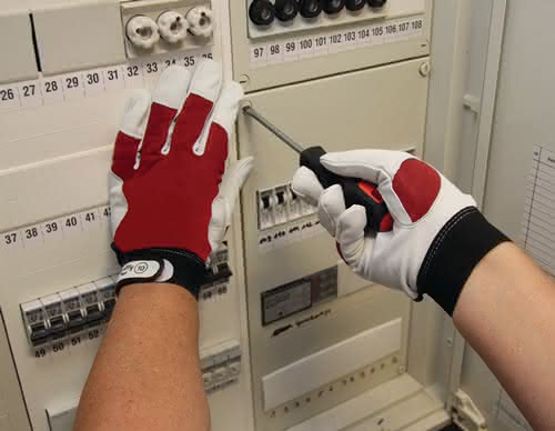 Handschuhe Griffy Gr.10 rot/naturfarben Ziegennappaleder/Interlock auf SB-Karte Handschuhe Griffy Gr.10 rot/naturfarben Ziegennappaleder/Interlock auf SB-Karte