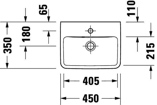 DU HWB 450mm, Duravit No.1 weiß, mit ÜL, m.HLB