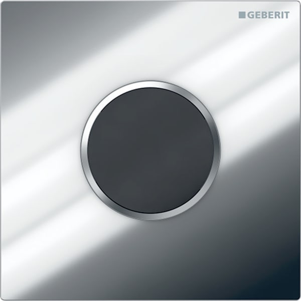 Geberit Typ 10 UR-Strg., rund, elektron. Sp. Batteriebetrieb, chrom glzd / chrma