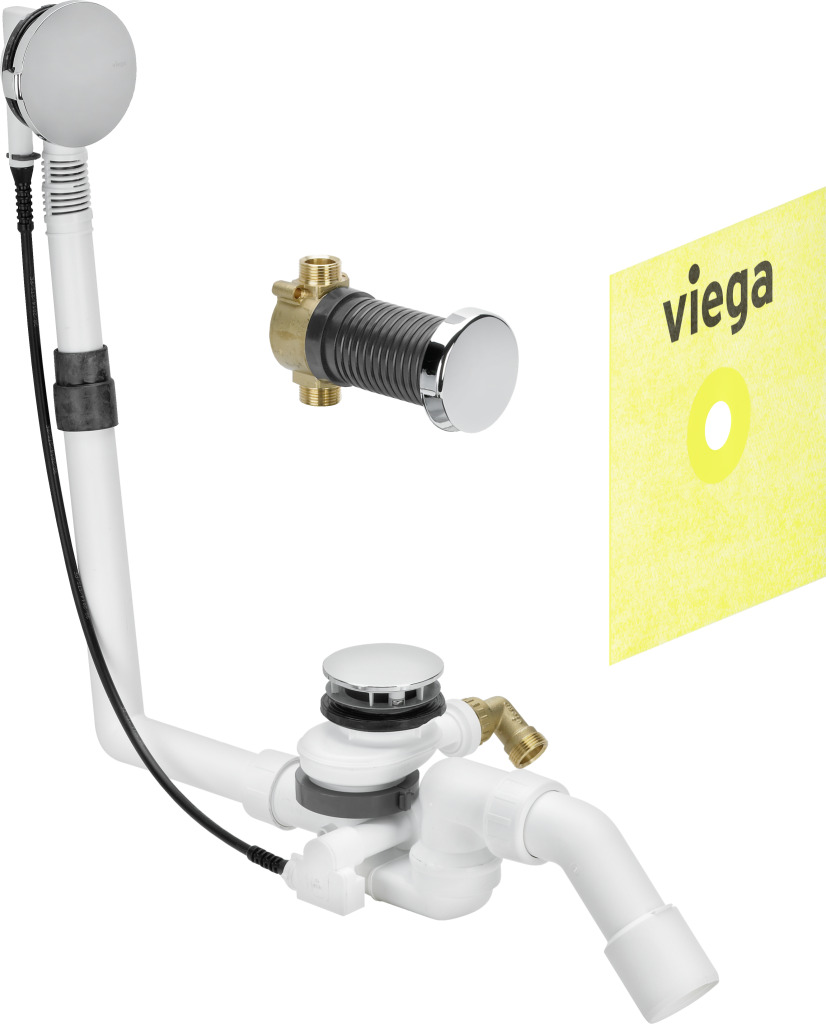 Viega Ab-und Überlauf Multiplex Trio F 6145.4 in 540mm x DN40/50 verchromt