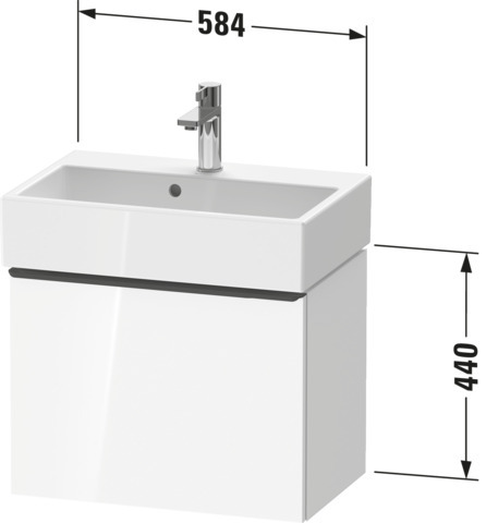 Duravit D-Neo WTU,Wandh,Ausz:1,Griff:Bronze G 584x372x440mm,Betongrau Matt,Dekor