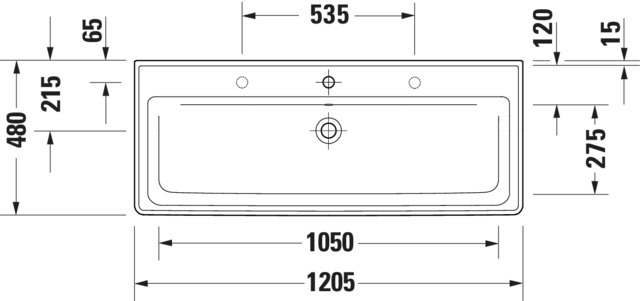 Duravit D-Neo Waschtisch 1205mm, weiß mit ÜL, mit HLB, 1HL
