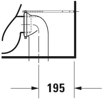 DU Stand-WC Kombi Starck 3 655 mm Tiefspüler, f.SPK, Abg.Vario, weiß WG