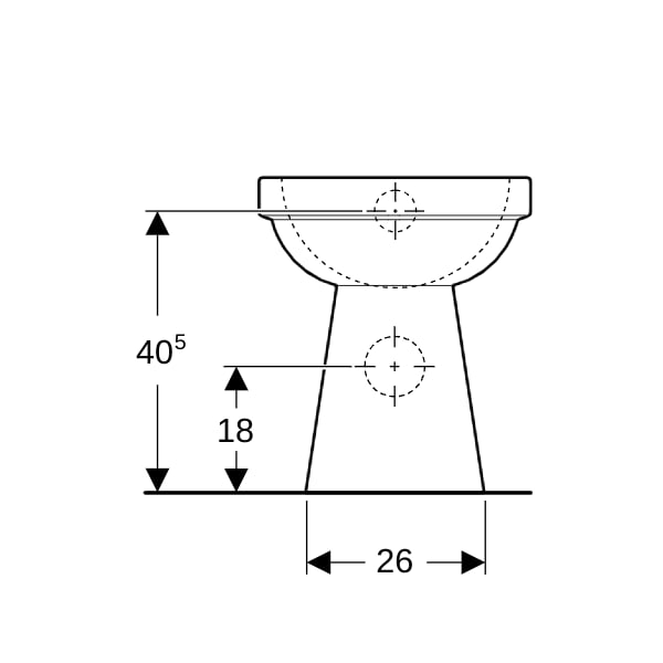 Geberit Renova Comfort Stand-WC Flachspüler erhöht/barrierefrei, Abg.horiz.,KeraTect