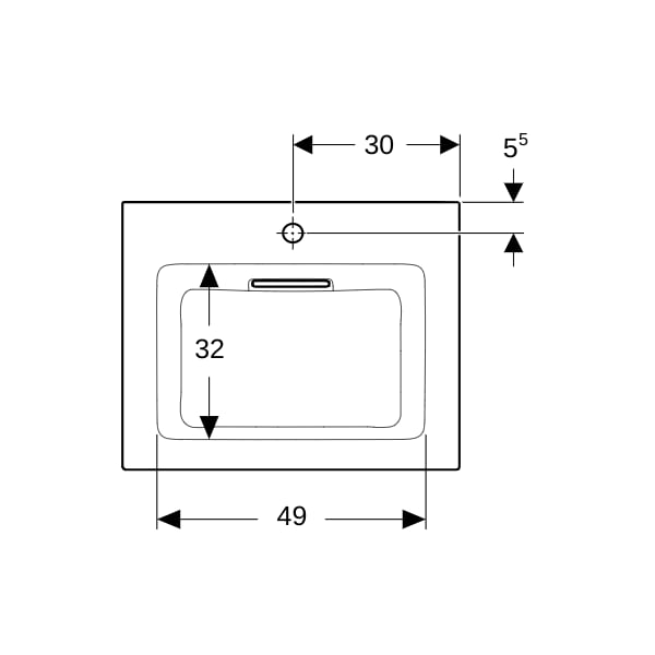 Geberit ONE MWT 60x48cm, CleanDrain m. Hl., o. Ül., weiß, KeraTect/weiß glzd