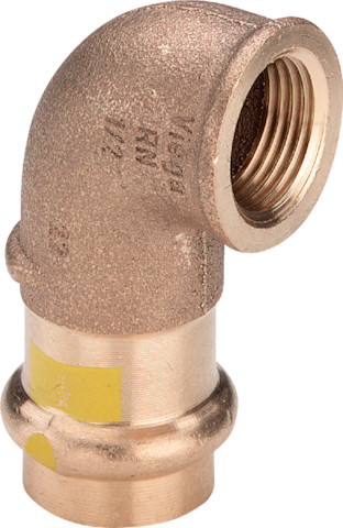 Viega Winkel 90 Grad mit SC Profipress G 2614.2 für Gas in 22mm x Rp1/2 Rotguss
