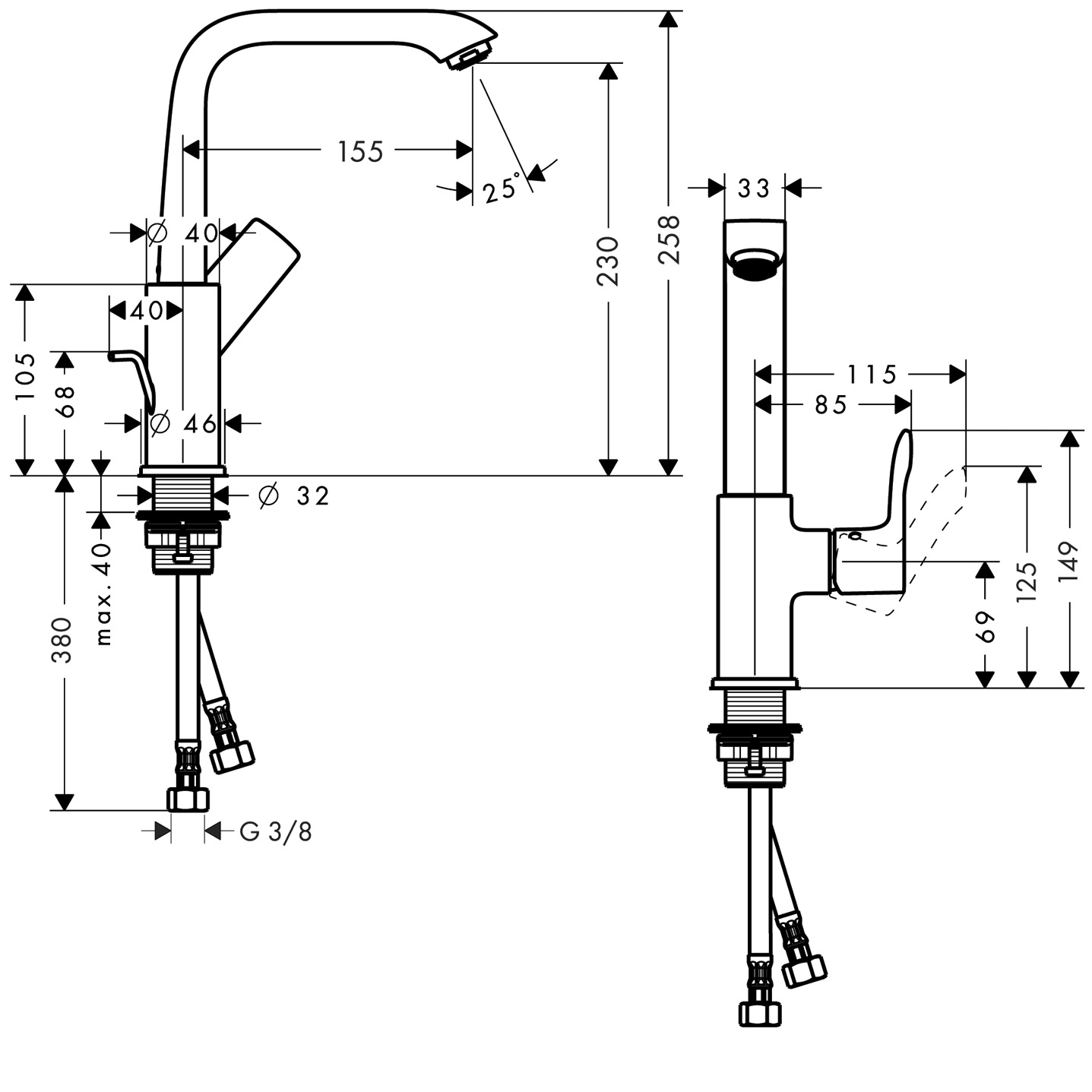 Hansgrohe Waschtischmischer 230 Metris  Schwenkauslauf chrom