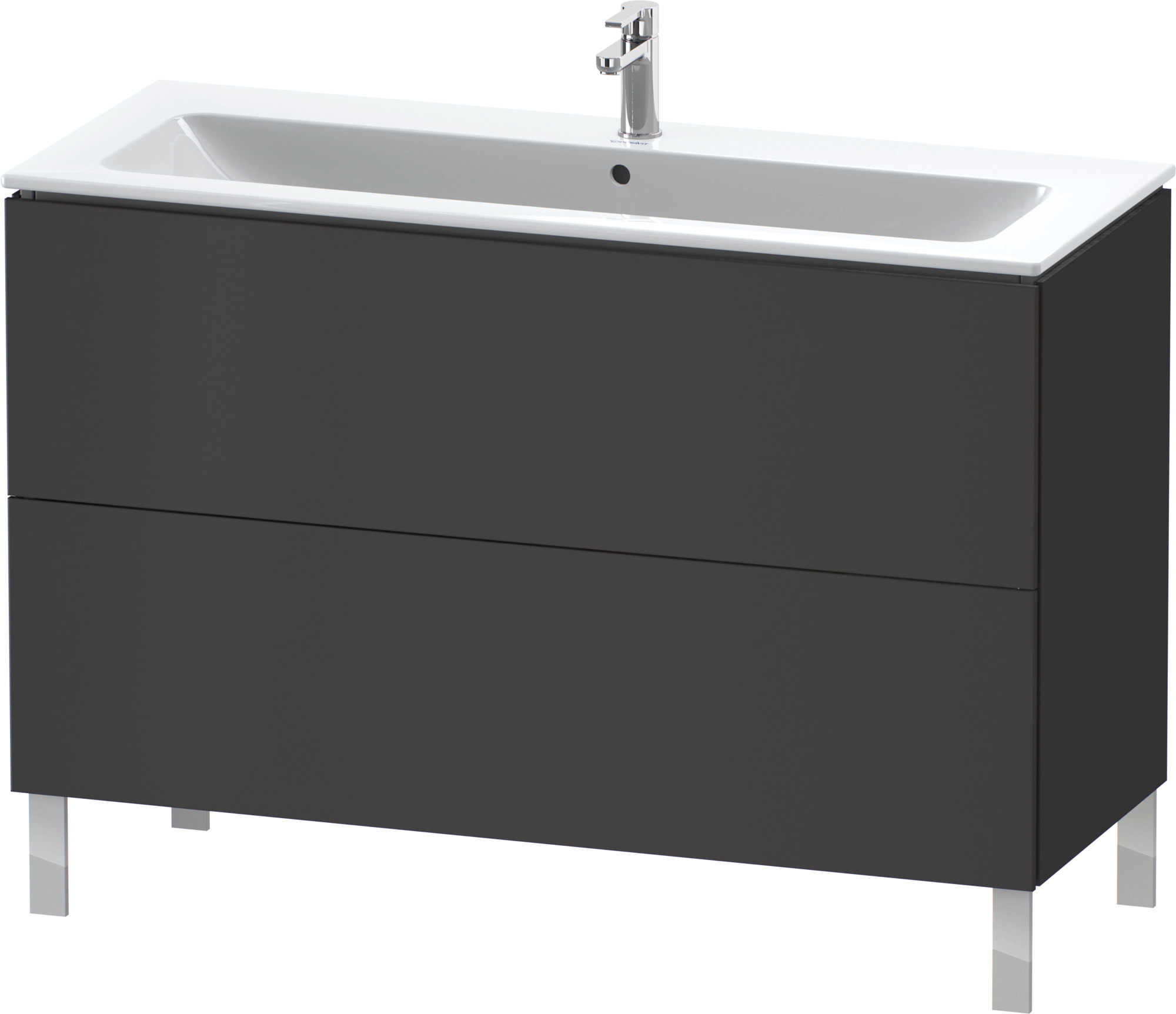 Duravit WTU stehend L-Cube 481x1220x704mm 2 Auszüge, f.233612, Graphit Supermatt