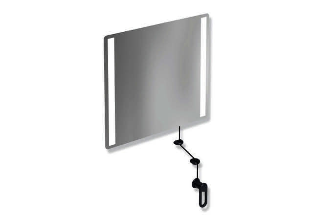 HEWI Kippspiegel LED basic, B:600mm H:540mm anthrazitgrau