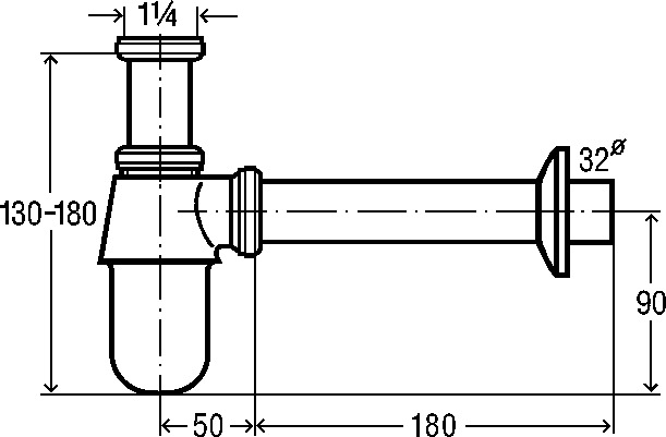 Viega Flaschengeruchsverschluss 5753 in 1 1/4 x 1 1/4 aus Kunststoff
