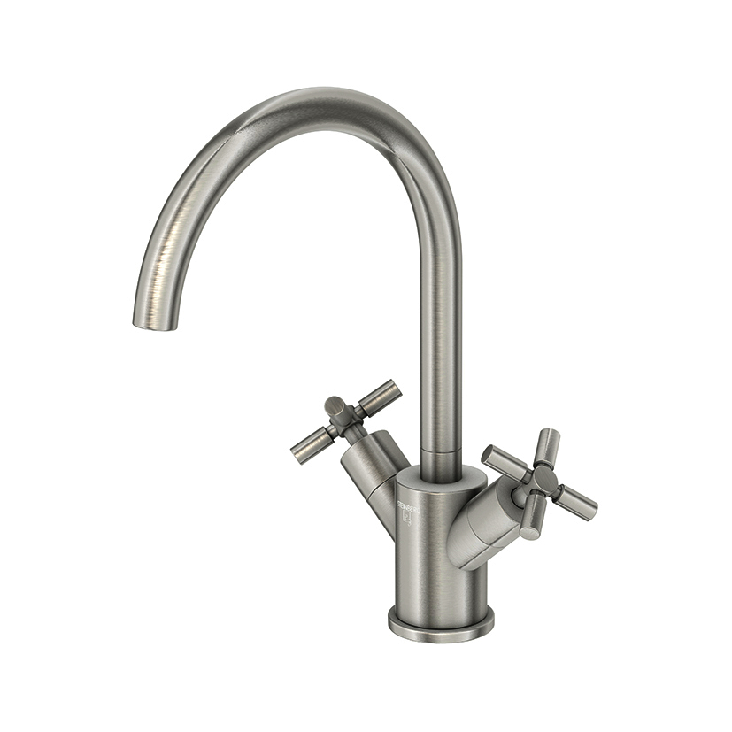 ST WT-Zweigriffarmatur mit Ablaufgarn. 250 1500 BN, brushed nickel ST WT-Zweigriffarmatur mit Ablaufgarn. 250 1500 BN, brushed nickel