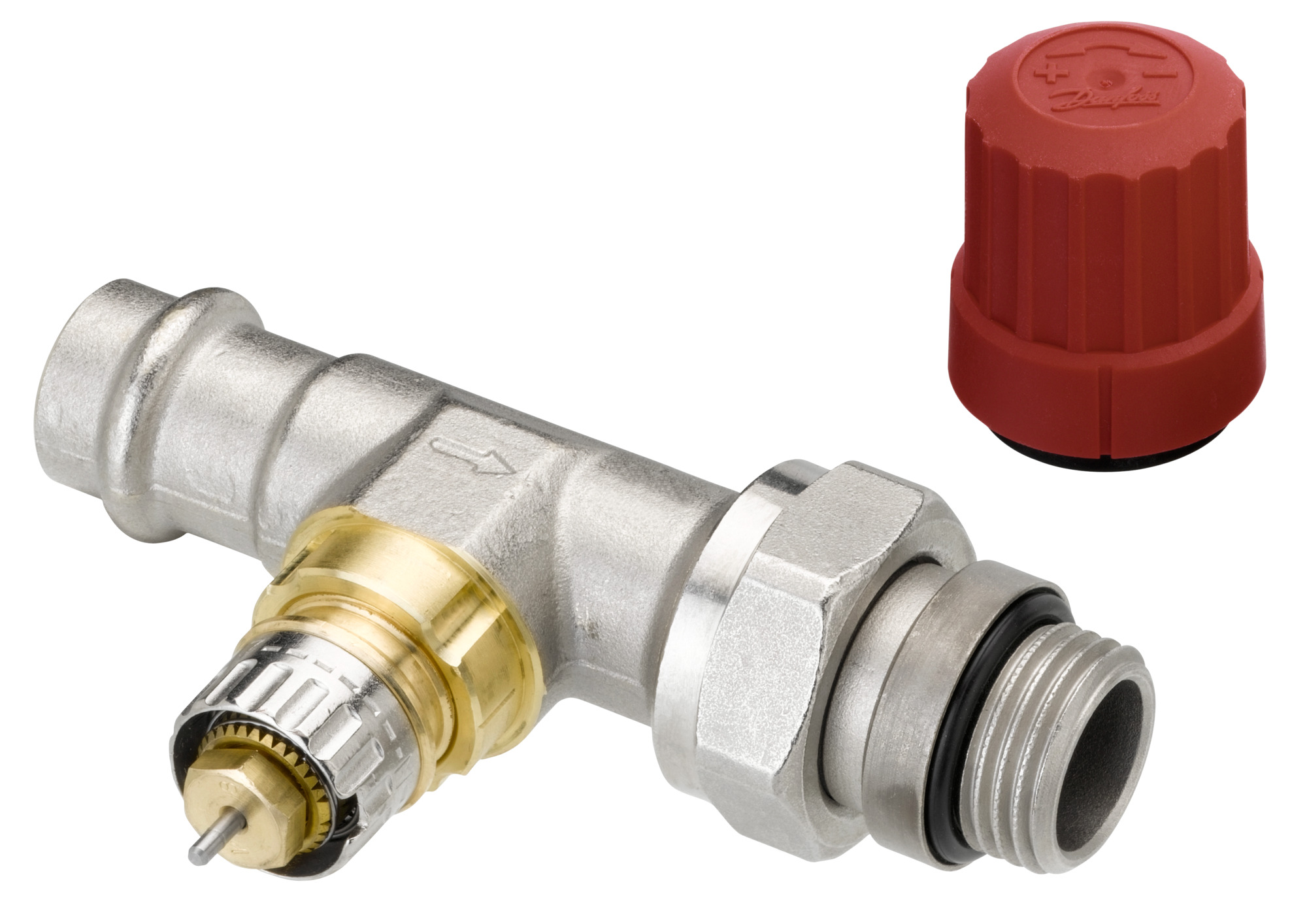 Danfoss Ventilgehäuse RA-N 15 Pressfit R 1/2, DG, matt vernickelt