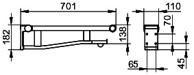 KEUCO SK-Griff WC Plan Care 34903, mit WC-PH, sil-elox/lichtgrau, 700 mm
