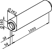 Helios FSD 160 Flex. Rohrschalldämpfer L=1 m, DN 160